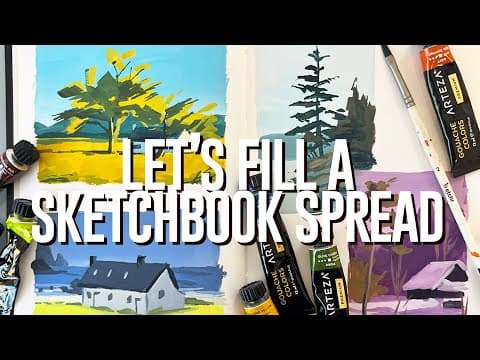 ★ Using Only 2 Colors To Paint A Landscape ★