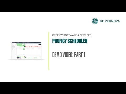 Proficy Scheduler Demo: Part 1