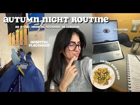 Autumn Evening Routine ✨ Medical School, Crispy Rice Salad, Studying, Staying Productive, Skincare +