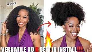 🤯forget Sew-ins‼️versatile Sew In 👀 In Minutes With Kinky 3-in 1 Half Wig By Oq Hair