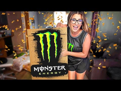 Monster Energy Sent Me The Coolest Fridge!!!!! 💚💚