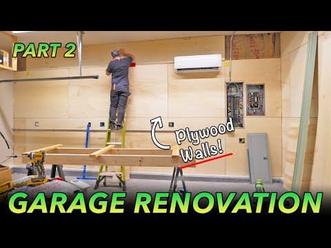 Transforming My Garage Into A Workshop Part 2 : Plywood Walls & Outlets