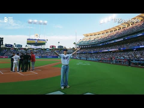 [episode] Behind The Scenes Of V's First Pitch For The La Dodgers - Bts (방탄소년단)