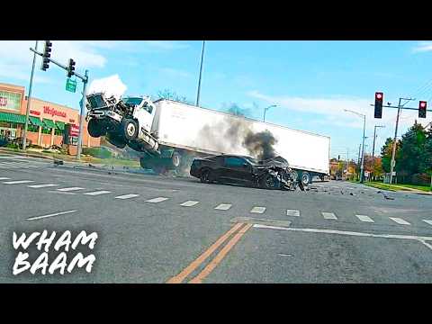 Semi-truck Flips After Clipping Camaro | Dashcam Stories 166