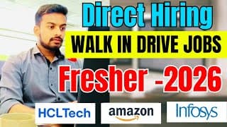 Hcltech, Infosys, Amazon New Hiring | Off Campus Drive | Walk In Drive For 2026, 2025, 2024 Batch