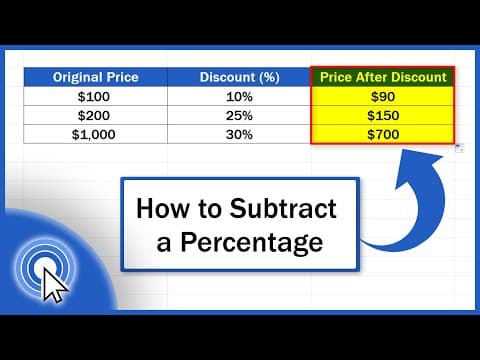 How To Subtract A Percentage In Excel (the Simplest Way)