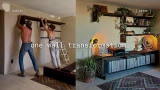 $250 Complete Wall Makeover | Floating Shelves & Diy Credenza