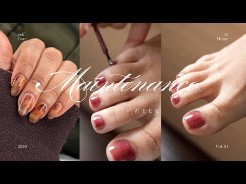 At Home Maintenance Week |  Hyper Realistic Gel Extension, Tortoise Nails, Pedicure