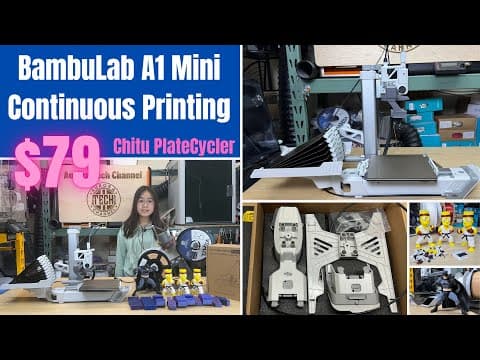 Turning The Bambulab A1 Mini Into A Continuous Printing Workhorse | Chitu Platecycler C1m Test
