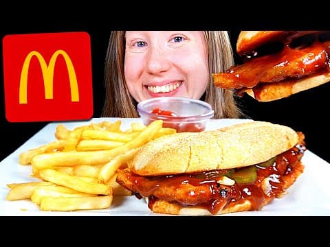 Asmr Mcdonald's Mcrib Mukbang 🍔 Eating Sounds