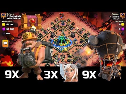 Th17 Attack Strategy Ft Super Miner | Best Th17 3 Star War Attack