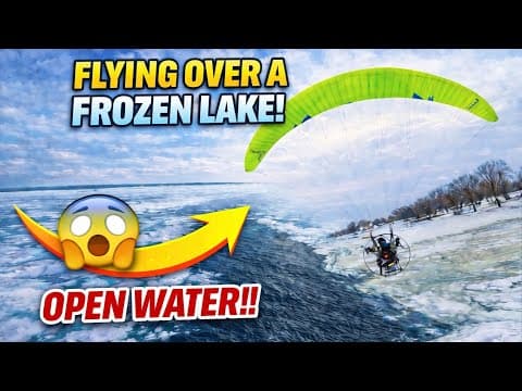 Flying Over Ice Cracks With My Paramotor !!! West Side Lake Winnebago Ice Report 1/5/26