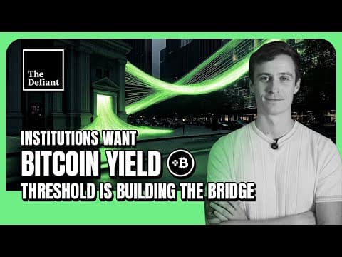 Institutions Want Bitcoin Yield  — Threshold Is Building The Bridge
