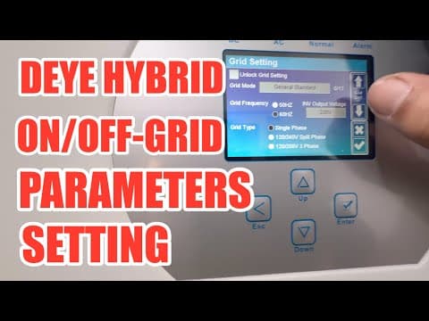 Deye Inverter Single Phase Hybrid On/off-grif Parameter Settings