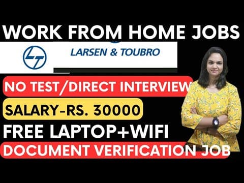 L&t Work From Home|kyc Job|work From Home Jobs|free Laptop 😍|online Jobs At Home 2024|
