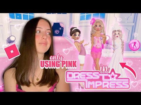 Playing Dress To Impress But I Can Only Use The Colour Pink! || Mxddsie ♡