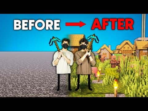 How We Built A Village In This Empty Minecraft World!
