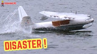 Disaster Strikes ! Wing Detaches On Landing Of Giant Rc Flying Boat