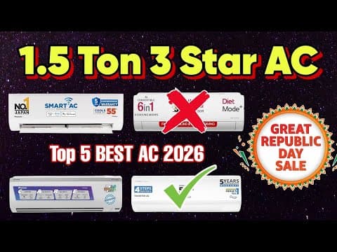 Top 5 Best 1.5 Ton 3 Star Ac In India 2026 | Best Cooling & Value Picks