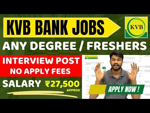 Kvb Bank Recruitment 2025 – Full Details In Tamil | Bank Jobs 2025 | Jobs For You Tamizha