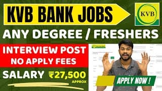 Kvb Bank Recruitment 2025 – Full Details In Tamil | Bank Jobs 2025 | Jobs For You Tamizha