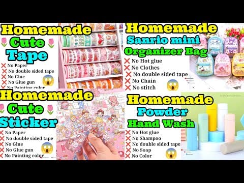 🥰homemade Craft Material | Homemade Cute Stickers | Homemade Handwash | School Diy Ideas