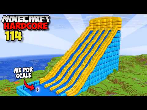 I Built The Worlds Biggest Waterslide In Minecraft Hardcore