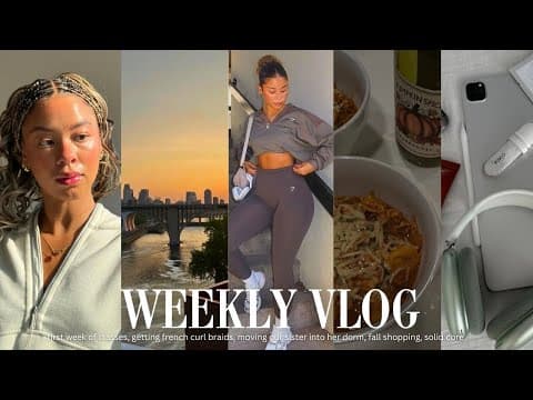 Weekly Vlog L Apartment Hunting, First Week Of Classes, Game Day, French Curl Braids, And More
