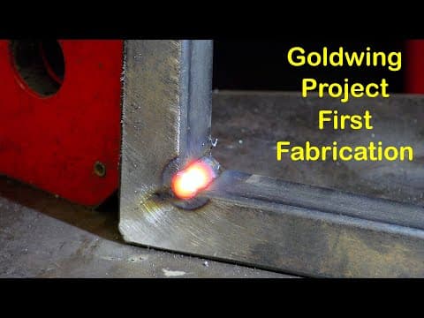 Derelict Goldwing, Day 28:- First Welding, "swingarm Jig" !