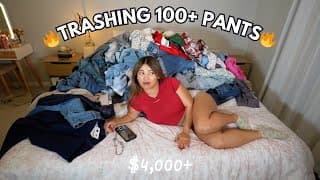 Trashing *100* Pants In My Closet Because My Body??! 🤢 ($4000 Gone!)