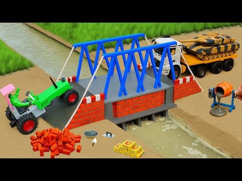Wooden Bridge Burned By Gas Cylinder |diy Mini Truck Builds Overpass For Heavy Trucks