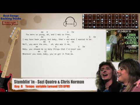 🎻 Stumblin' In - Suzi Quatro & Chris Norman Bass Backing Track With Chords And Lyrics
