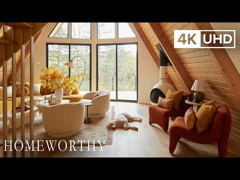 A Cozy Mountain Cabin Tucked Away In The Catskills | House Tour | 4k