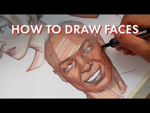 How To Draw Faces | A Portrait Drawing Tutorial W. Alcohol Marker Studies