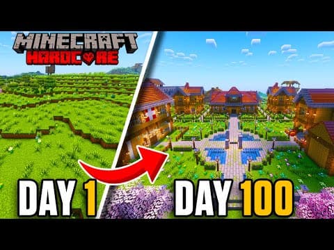 I Spent 100 Days Building A Colony In Minecraft Hardcore!!