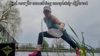 This Is Not A Gardening Video - Just Trish And I Drilling Pickleball Backhand In The Rain.