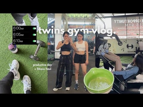 Twins Gym Vlog 👟: Fitness Haul, Workout, Productive Day, Matcha Fix | Villamor Twins