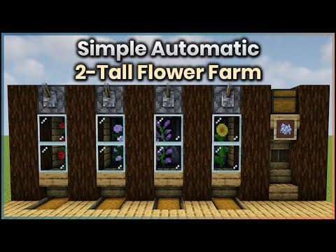 Simple Automatic 2-tall Flower Farm Tutorial | Minecraft 1.21+