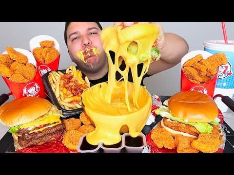 Extra Cheesy Cheese Sauce Wendy's • Mukbang