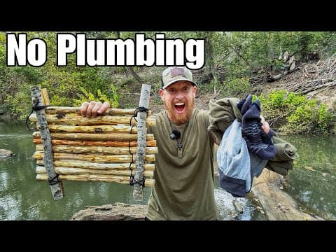 7 Day No Food Or Water Camping Challenge - How To Wash Clothes With Sticks