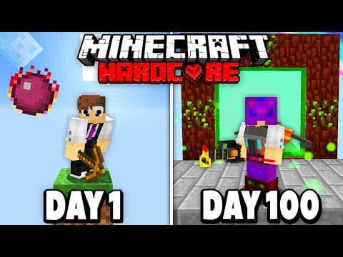 I Survived 100 Days In Project Overpowered Skyblock In Minecraft Hardcore..