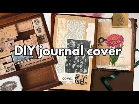 Making A Junk Journal Cover & Organising Stamps ⭑ Journal With Me