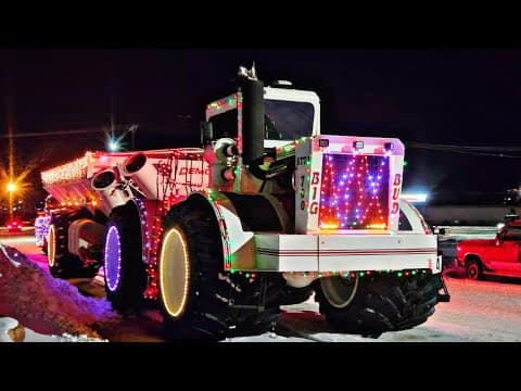 🚜🎄700hp Monster Big Bud Lights Up Small Town Christmas Parade!