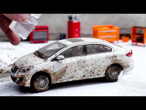 Miniature Dirty Car Washing Suzuki Ciaz Diecast Model Car Rp