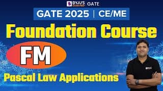 Gate 2025 | Civil/mechanical | Fluid Mechanics | Pascal Law Applications | Byju's Gate
