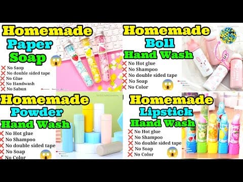 Homemade Paper Soap🥰 /homemade Boll Handwash / Homemade Powder Handwash /homemade Lipstick Handwash😱