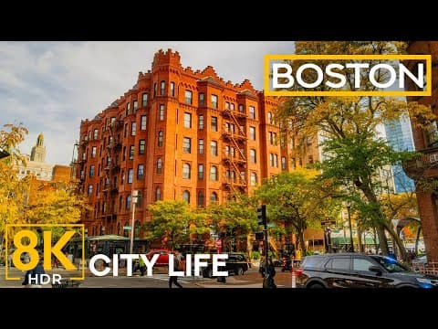Boston – An Architectural Portrait 8k Hdr | Street Life, City Sounds & Urban Atmosphere