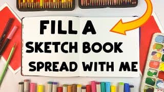 Fill A Sketchbook Spread With Me *cozy Freestyle Art*