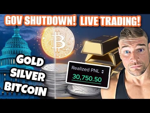 Urgent Live Market Alert | Government Shutdown |  Huge Profit Bitcoin, Gold & Silver Moves