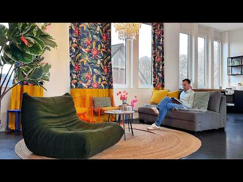 A Colorful Scandi Loft Apartment Tour In A Warehouse | Interior Design Home Living